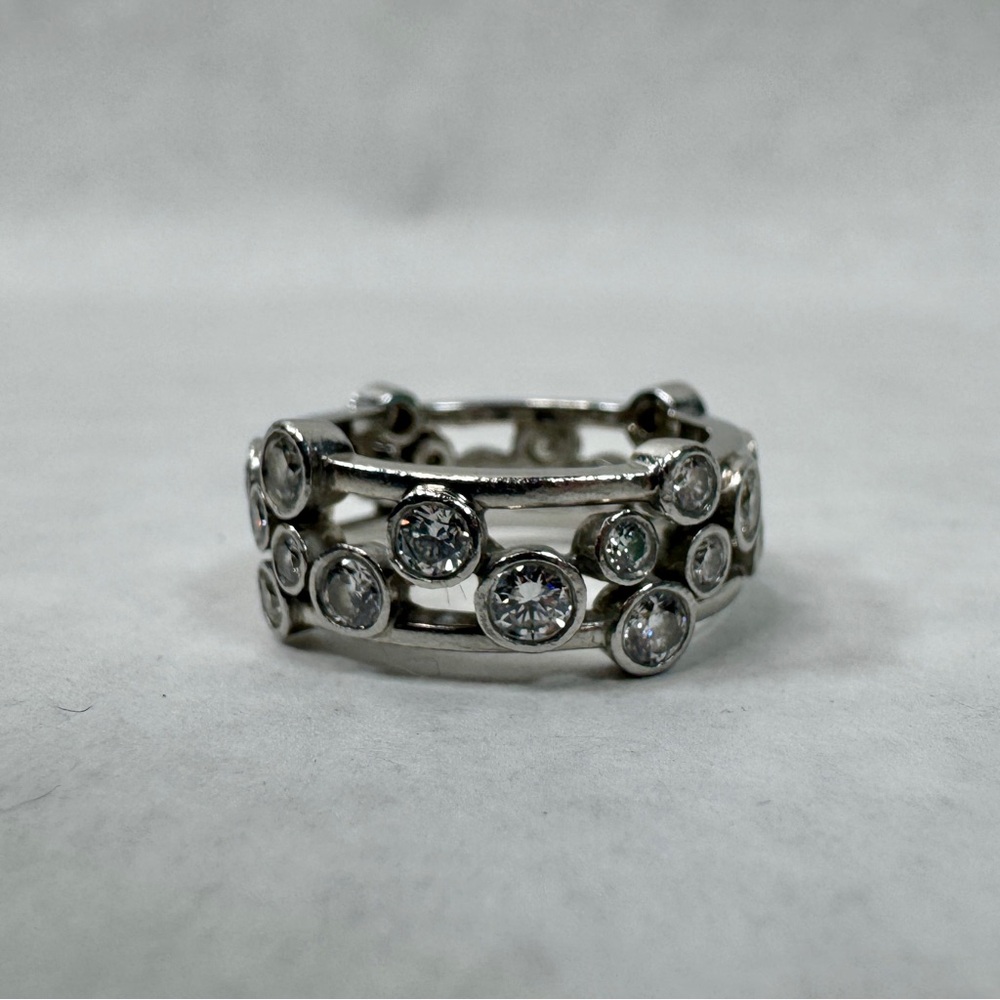 TIFFANY & CO Diamond Platinum Bubble Ring - Sz 6 - Picture 8 of 13